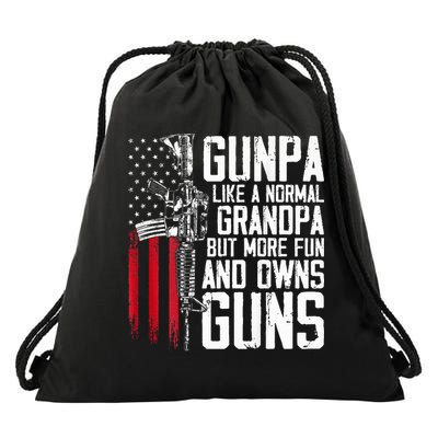 Gunpa Like A Normal Grandpa Fun And Owns Guns Drawstring Bag