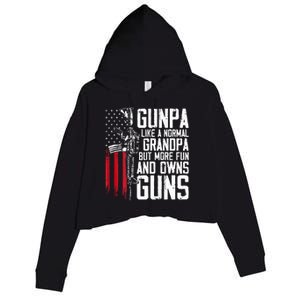 Gunpa Like A Normal Grandpa Fun And Owns Guns Crop Fleece Hoodie