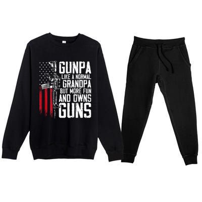 Gunpa Like A Normal Grandpa Fun And Owns Guns Premium Crewneck Sweatsuit Set