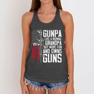 Gunpa Like A Normal Grandpa Fun And Owns Guns Women's Knotted Racerback Tank