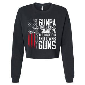 Gunpa Like A Normal Grandpa Fun And Owns Guns Cropped Pullover Crew