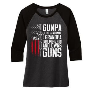 Gunpa Like A Normal Grandpa Fun And Owns Guns Women's Tri-Blend 3/4-Sleeve Raglan Shirt