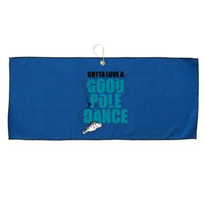 Gotta Love A Good Pole Dance Ice Fishing Fisher Ice Fish Large Microfiber Waffle Golf Towel