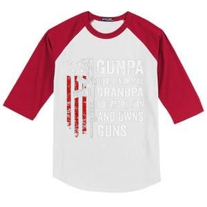 Gunpa Like A Normal Grandpa But More Fun And Owns Guns Gift Kids Colorblock Raglan Jersey