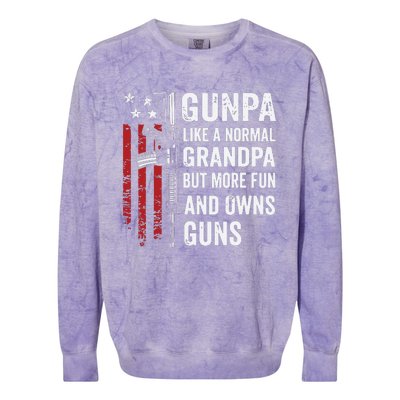 Gunpa Like A Normal Grandpa But More Fun And Owns Guns Colorblast Crewneck Sweatshirt