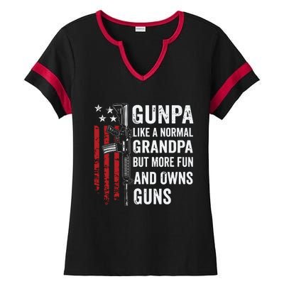 Gunpa Like A Normal Grandpa But More Fun And Owns Guns Ladies Halftime Notch Neck Tee