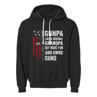 Gunpa Like A Normal Grandpa But More Fun And Owns Guns Garment-Dyed Fleece Hoodie