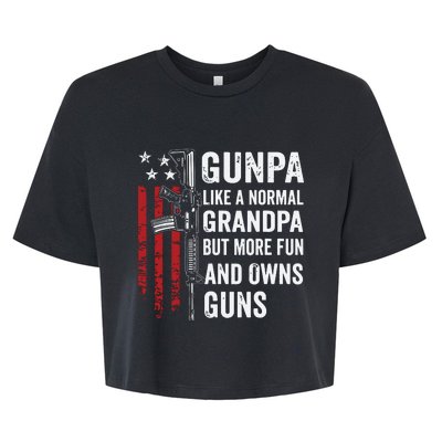 Gunpa Like A Normal Grandpa But More Fun And Owns Guns Bella+Canvas Jersey Crop Tee