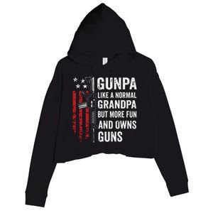 Gunpa Like A Normal Grandpa But More Fun And Owns Guns Crop Fleece Hoodie