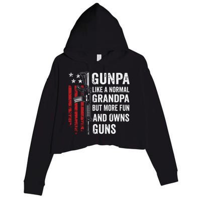 Gunpa Like A Normal Grandpa But More Fun And Owns Guns Crop Fleece Hoodie