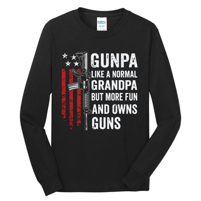 Gunpa Like A Normal Grandpa But More Fun And Owns Guns Tall Long Sleeve T-Shirt