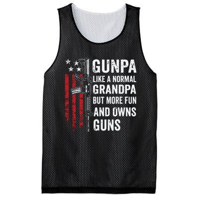 Gunpa Like A Normal Grandpa But More Fun And Owns Guns Mesh Reversible Basketball Jersey Tank