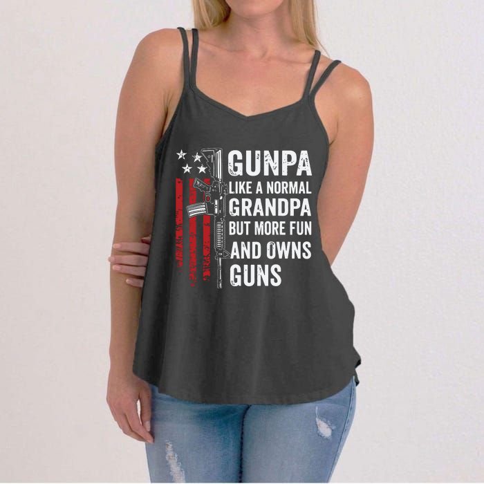 Gunpa Like A Normal Grandpa But More Fun And Owns Guns Women's Strappy Tank