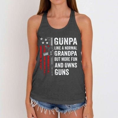 Gunpa Like A Normal Grandpa But More Fun And Owns Guns Women's Knotted Racerback Tank