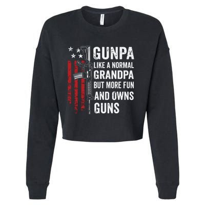 Gunpa Like A Normal Grandpa But More Fun And Owns Guns Cropped Pullover Crew