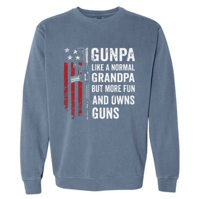 Gunpa Like A Normal Grandpa But More Fun And Owns Guns Garment-Dyed Sweatshirt