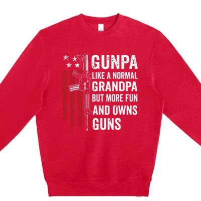 Gunpa Like A Normal Grandpa But More Fun And Owns Guns Premium Crewneck Sweatshirt