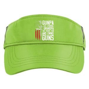 Gunpa Like A Normal Grandpa Fun And Owns Guns (On Back) Adult Drive Performance Visor