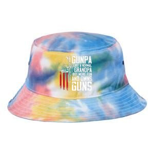 Gunpa Like A Normal Grandpa Fun And Owns Guns (On Back) Tie Dye Newport Bucket Hat