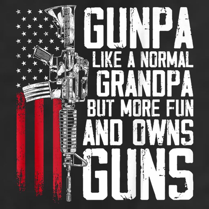 Gunpa Like A Normal Grandpa Fun And Owns Guns (On Back) Garment-Dyed Fleece Hoodie