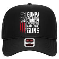 Gunpa Like A Normal Grandpa Fun And Owns Guns (On Back) High Crown Mesh Back Trucker Hat