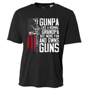 Gunpa Like A Normal Grandpa Fun And Owns Guns (On Back) Cooling Performance Crew T-Shirt