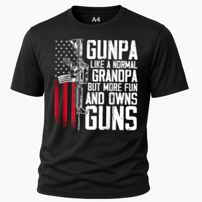 Gunpa Like A Normal Grandpa Fun And Owns Guns (On Back) Performance Shirt
