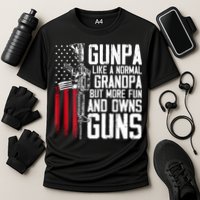 Gunpa Like A Normal Grandpa Fun And Owns Guns (On Back) Performance Shirt