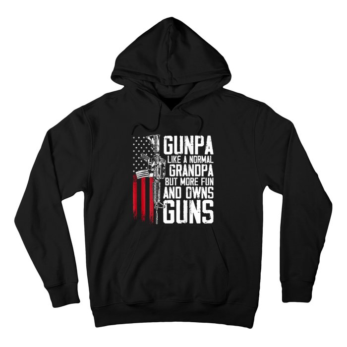 Gunpa Like A Normal Grandpa Fun And Owns Guns (On Back) Hoodie