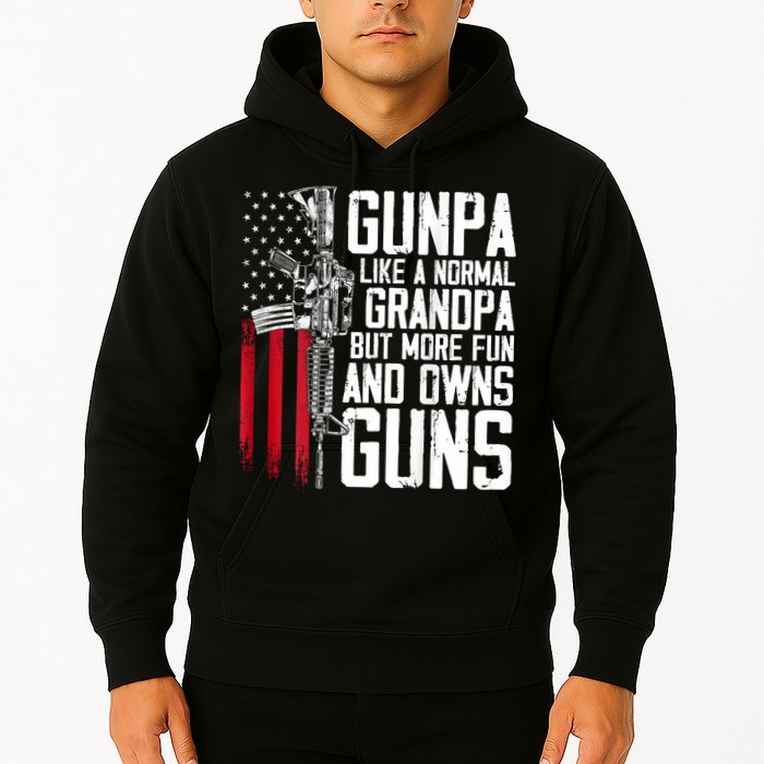 Gunpa Like A Normal Grandpa Fun And Owns Guns (On Back) Hoodie