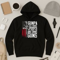 Gunpa Like A Normal Grandpa Fun And Owns Guns (On Back) Hoodie
