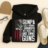 Gunpa Like A Normal Grandpa Fun And Owns Guns (On Back) Hoodie