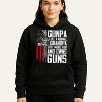 Gunpa Like A Normal Grandpa Fun And Owns Guns (On Back) Hoodie
