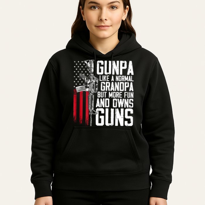 Gunpa Like A Normal Grandpa Fun And Owns Guns (On Back) Hoodie
