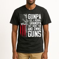 Gunpa Like A Normal Grandpa Fun And Owns Guns (On Back) Tall T-Shirt