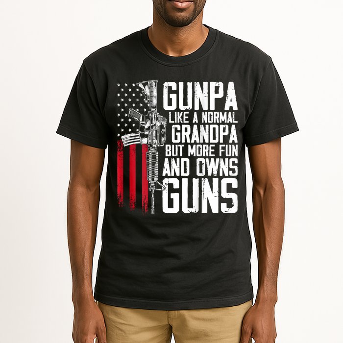 Gunpa Like A Normal Grandpa Fun And Owns Guns (On Back) Tall T-Shirt