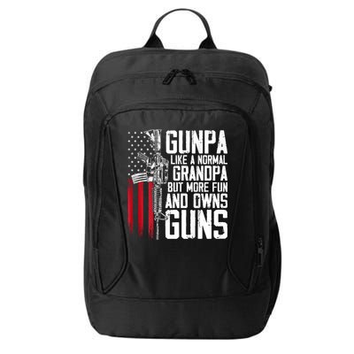 Gunpa Like A Normal Grandpa Fun And Owns Guns (On Back) City Backpack