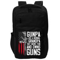 Gunpa Like A Normal Grandpa Fun And Owns Guns (On Back) Impact Tech Backpack
