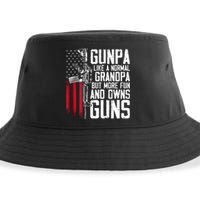 Gunpa Like A Normal Grandpa Fun And Owns Guns (On Back) Sustainable Bucket Hat