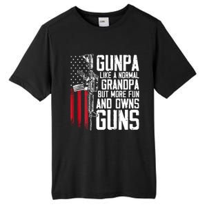 Gunpa Like A Normal Grandpa Fun And Owns Guns (On Back) Tall Fusion ChromaSoft Performance T-Shirt