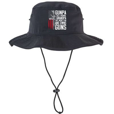 Gunpa Like A Normal Grandpa Fun And Owns Guns (On Back) Bucket Hat