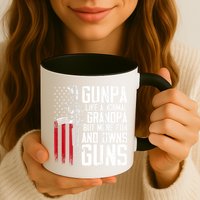Gunpa Like A Normal Grandpa Fun And Owns Guns (On Back) Mug