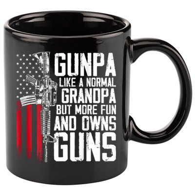 Gunpa Like A Normal Grandpa Fun And Owns Guns (On Back) 11oz C Handle Ceramic Mug