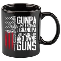 Gunpa Like A Normal Grandpa Fun And Owns Guns (On Back) 11oz C Handle Ceramic Mug