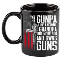 Gunpa Like A Normal Grandpa Fun And Owns Guns (On Back) 11oz C Handle Ceramic Mug