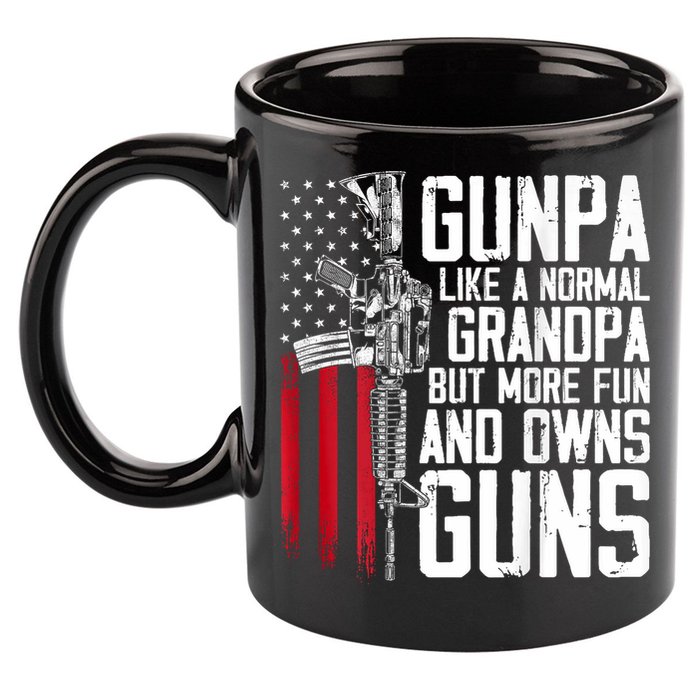 Gunpa Like A Normal Grandpa Fun And Owns Guns (On Back) 11oz C Handle Ceramic Mug
