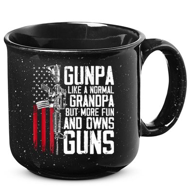 Gunpa Like A Normal Grandpa Fun And Owns Guns (On Back) 15oz Campfire Ceramic Mug