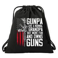 Gunpa Like A Normal Grandpa Fun And Owns Guns (On Back) Drawstring Bag