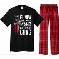 Gunpa Like A Normal Grandpa Fun And Owns Guns (On Back) Pajama Set