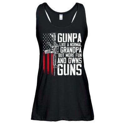 Gunpa Like A Normal Grandpa Fun And Owns Guns (On Back) Ladies Essential Flowy Tank